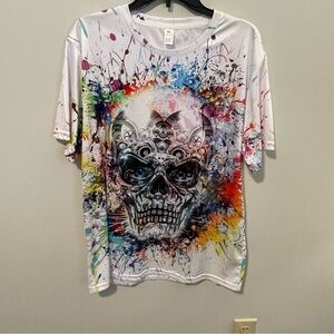 Colorful Skull Graphic Men's Shirt
